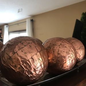Heavy copper hammered spheres